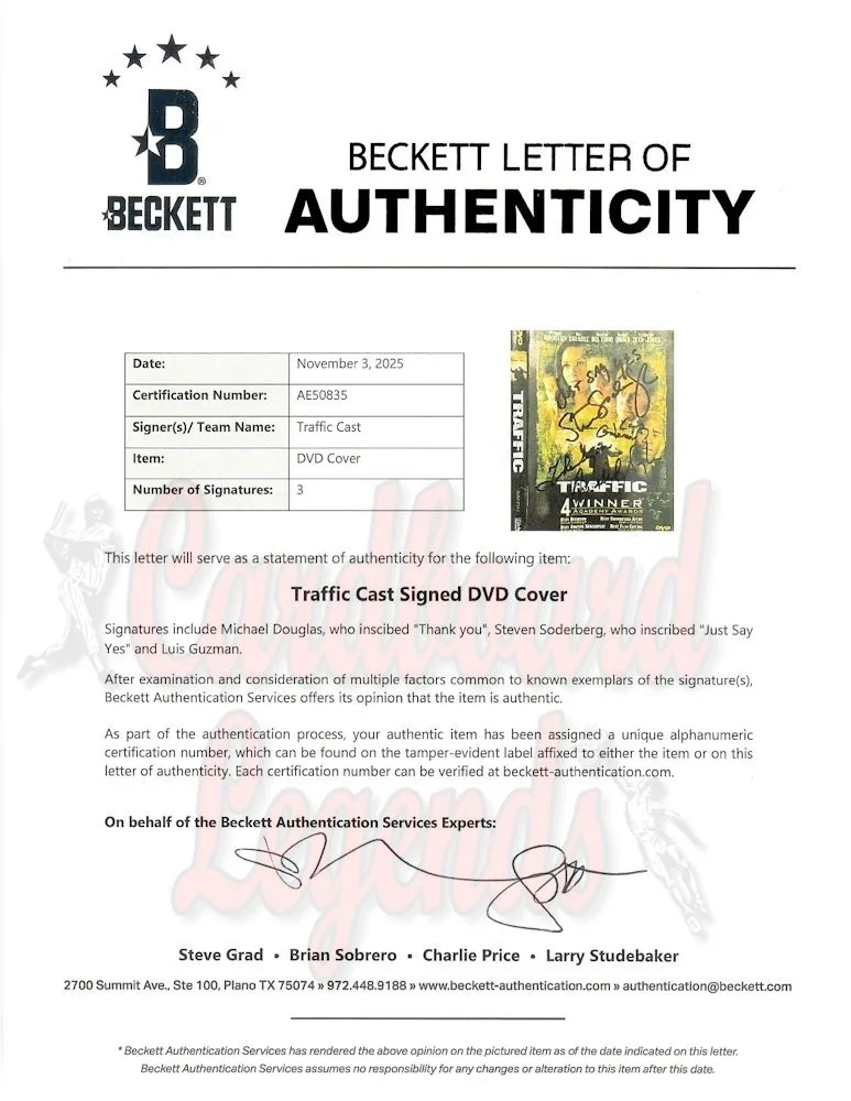 Michael Douglas, Steven Soderbergh, Luis Guzman — Traffic Multi Signed Autographed DVD Cover Michael Douglas +2 BAS AE50835, image 4