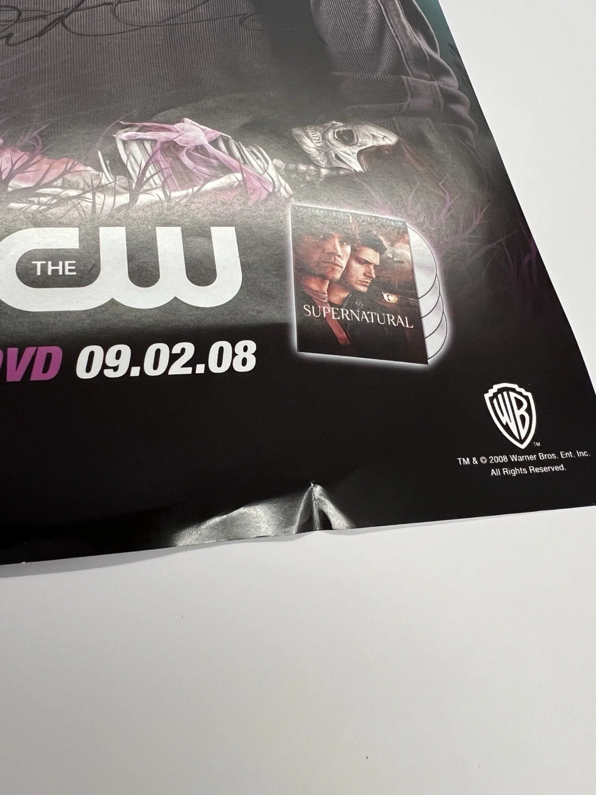 Jensen Ackles, Sara Gamble, Eric Kripke, Ben Edlund — SUPERNATURAL 11x17” Season 3 Multi-Signed Poster TheCW, Warner Bros. Television, image 2