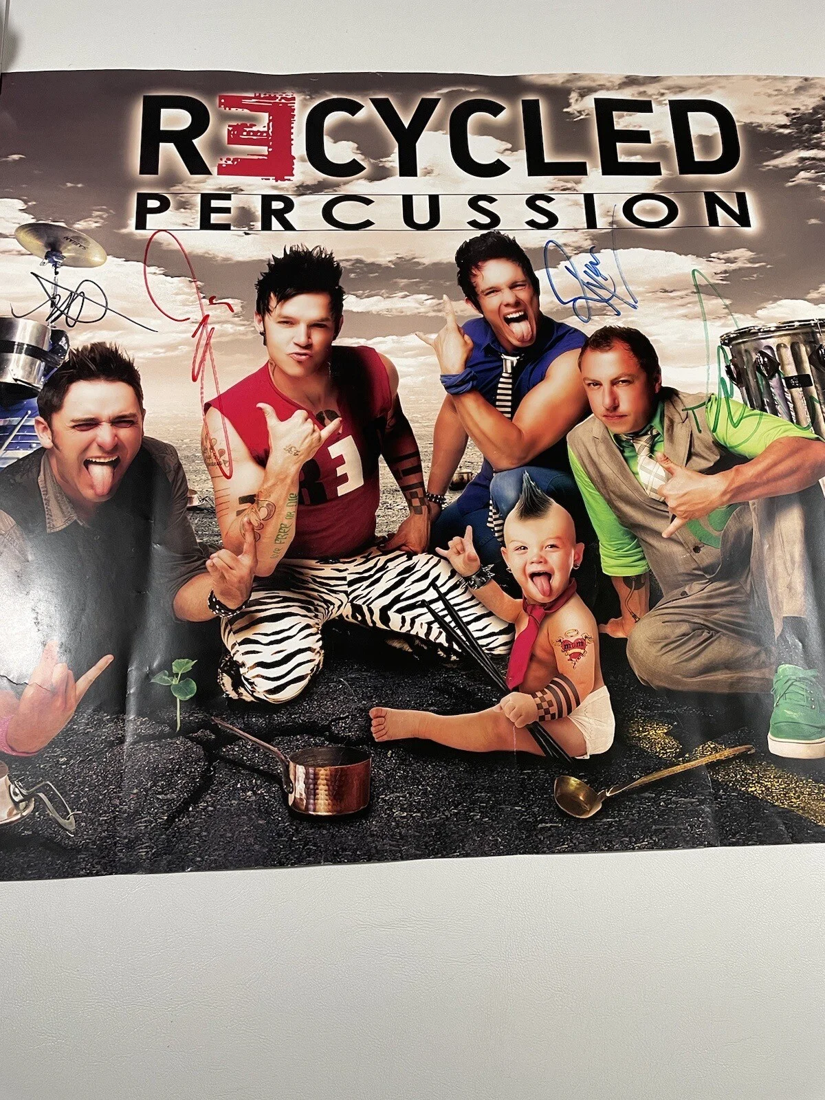 Recycled Percussion Signed Rock Band Poster Collectible 24x18 Autographed, image 4
