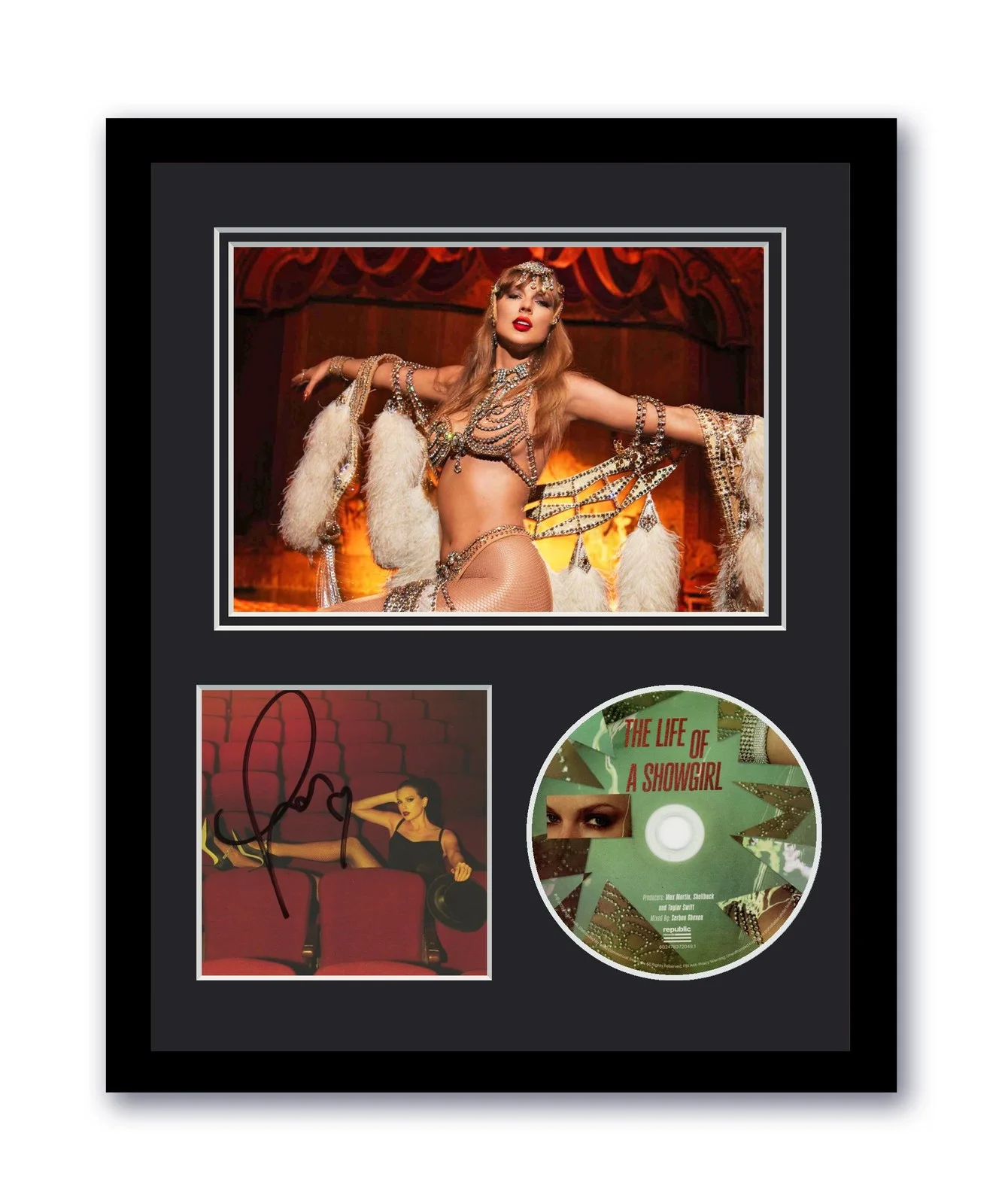 Taylor Swift — Taylor Swift Autograph 11x14 Framed CD Photo The Life Of A Showgirl Photo 4 ACOA