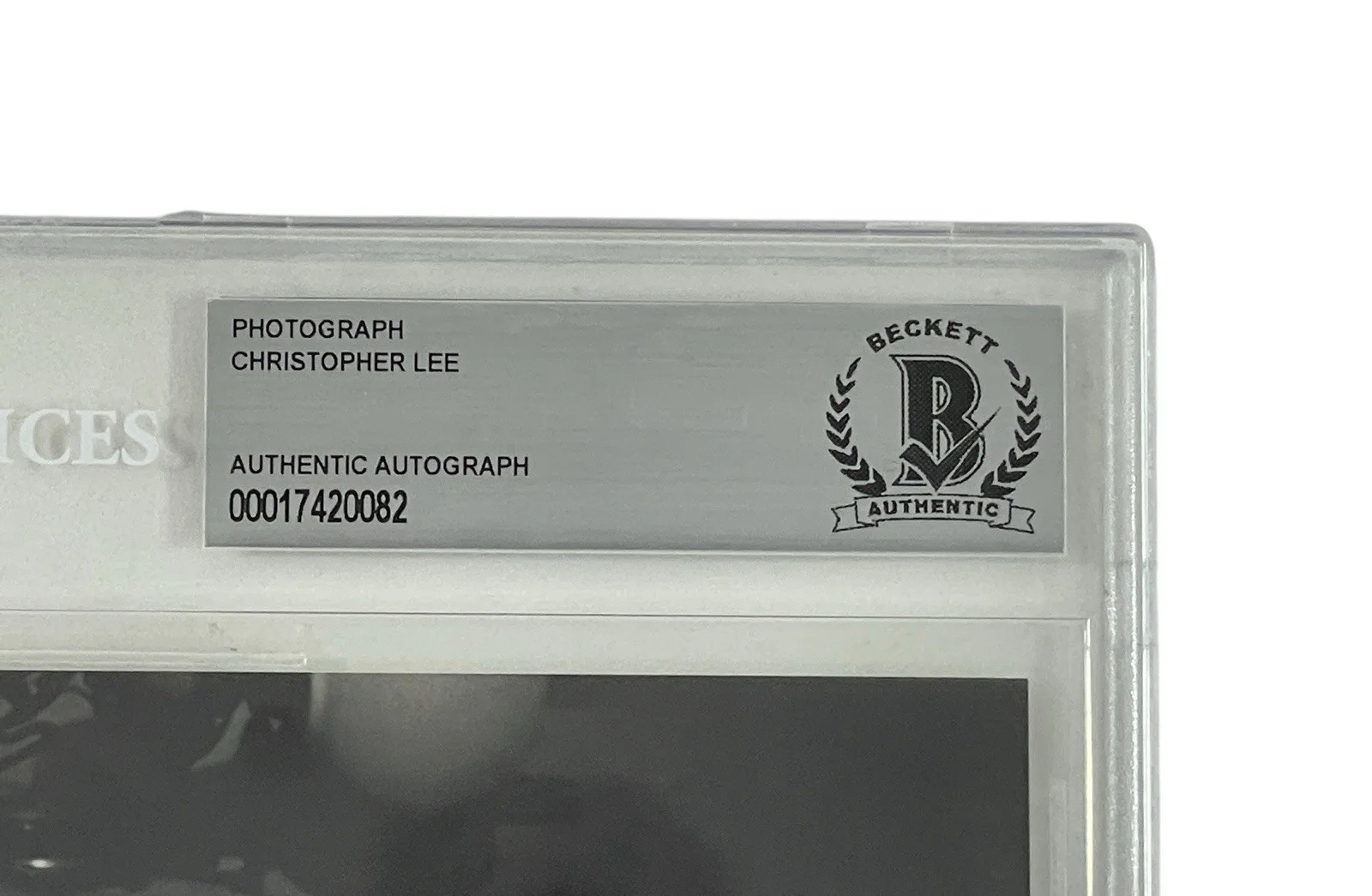 Christopher Lee — Christopher Lee Signed Autographed 8x10 Encapsulated Horror of Dracula Photo BAS, изображение 2