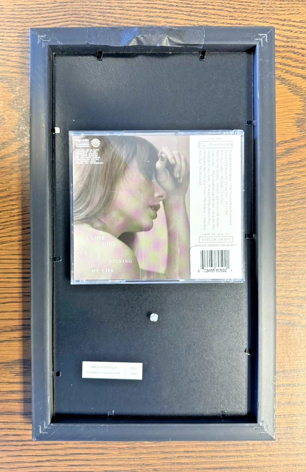 Taylor Swift Signed/Framed Tortured Poets Department CD! Imperfect Frame Sale!, изображение 5