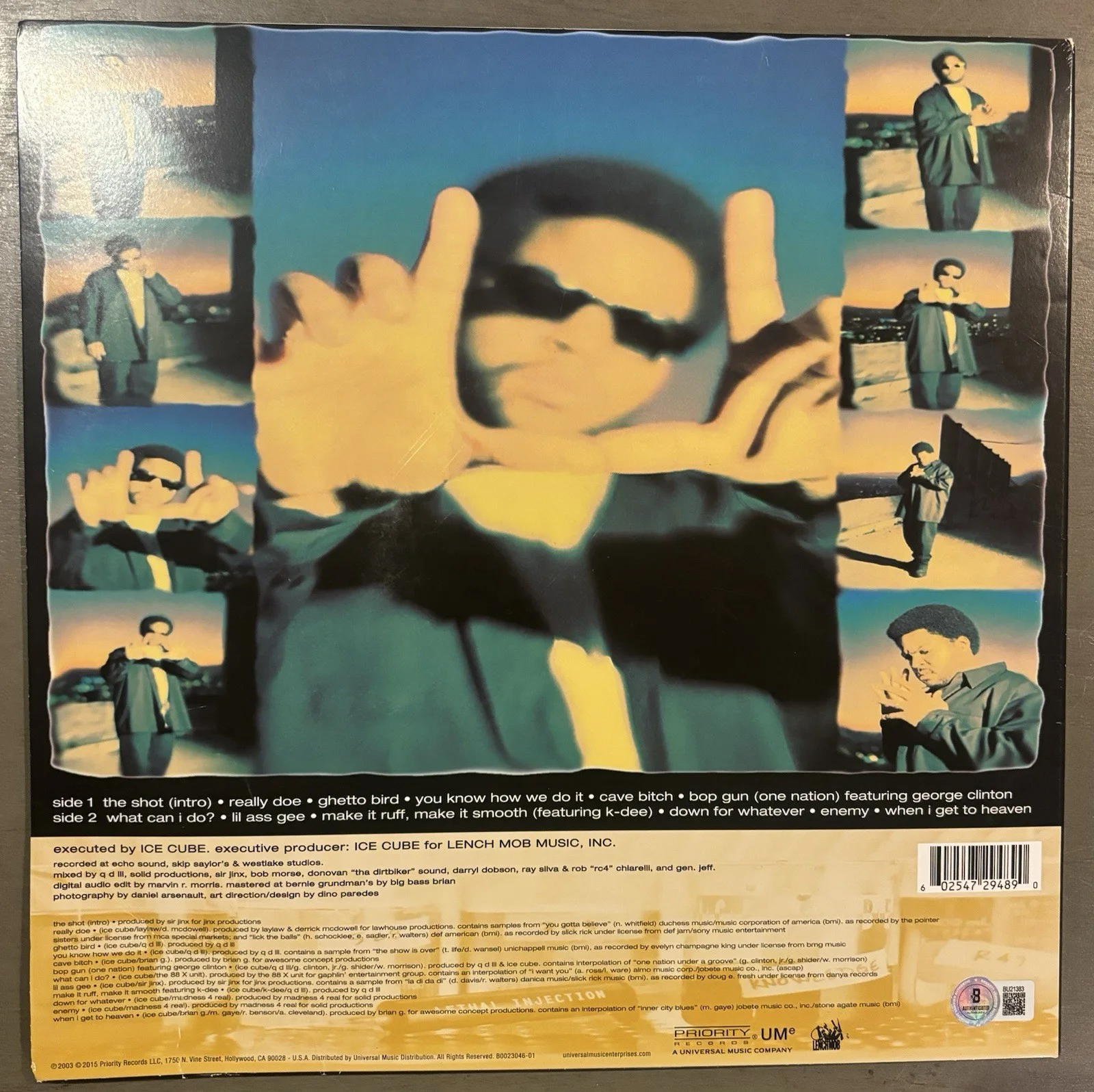 Ice Cube Signed Autographed Lethal Injection Vinyl LP Beckett COA, image 2