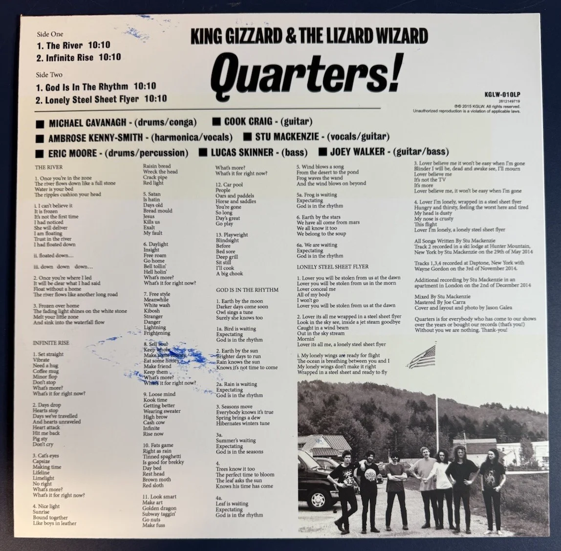 KING GIZZARD & THE LIZARD WIZARD SIGNED VINYL ALBUM QUARTERS AUTOGRAPH COA, image 2