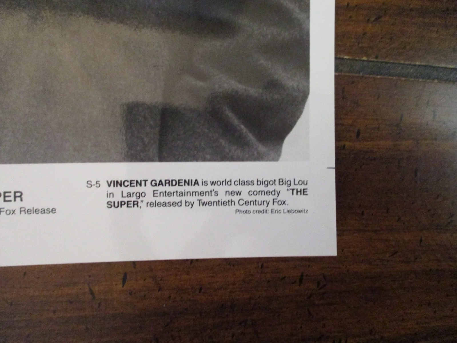 ("THE SUPER")Vincent Gardenia/8" x 10" 1991 Glossy Black and White Press Photo, изображение 2
