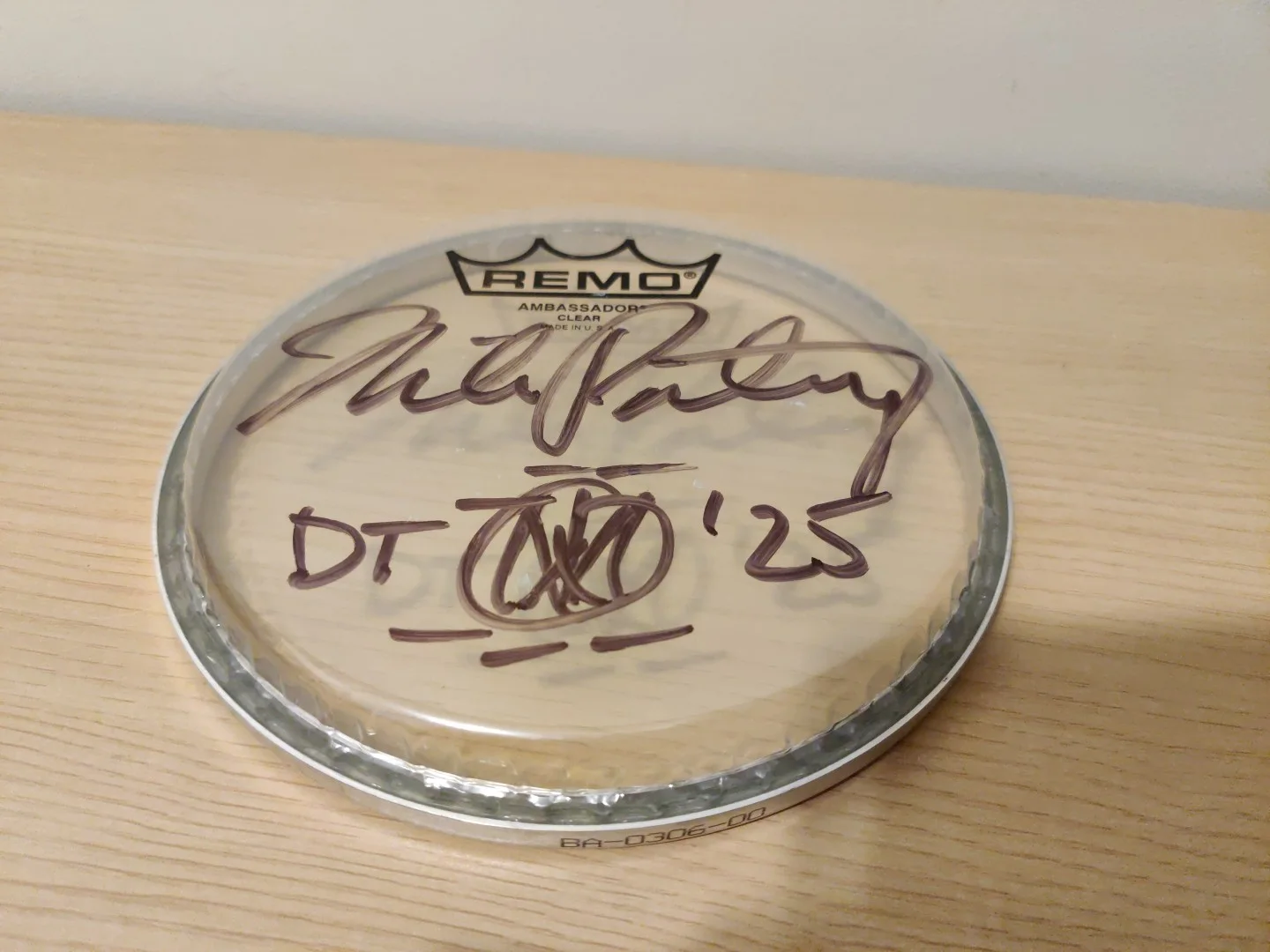 MIKE PORTNOY AUTOGRAPHED 6” DRUM HEAD - USED ON DREAM THEATER’S 40TH ANNIVERSARY, image 2