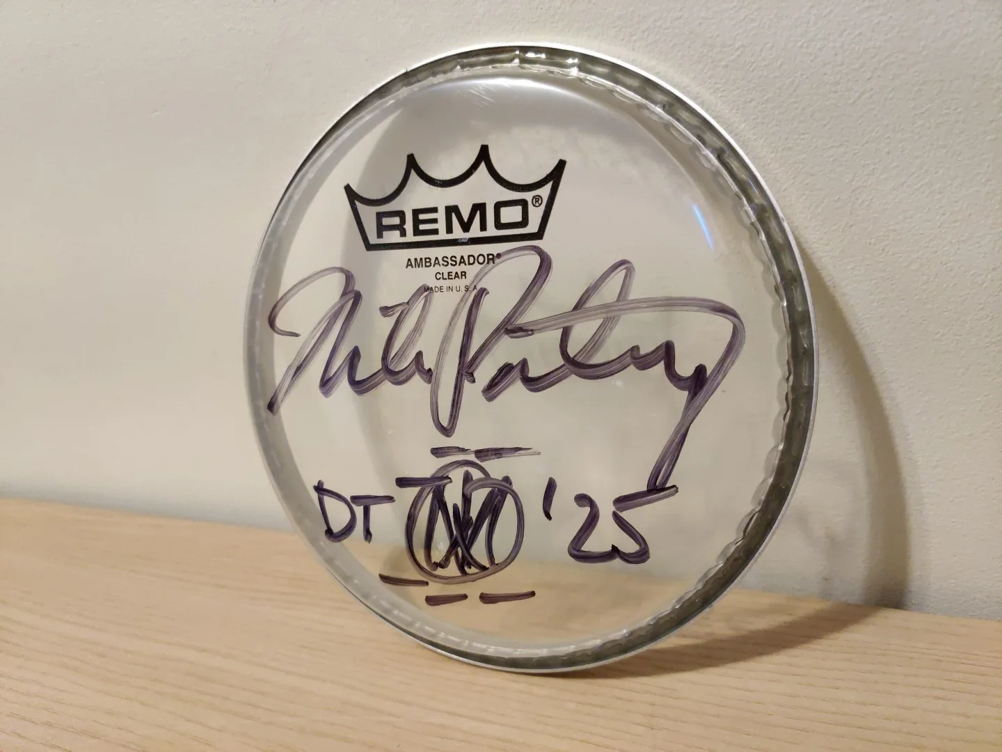 MIKE PORTNOY AUTOGRAPHED 6” DRUM HEAD - USED ON DREAM THEATER’S 40TH ANNIVERSARY, image 3