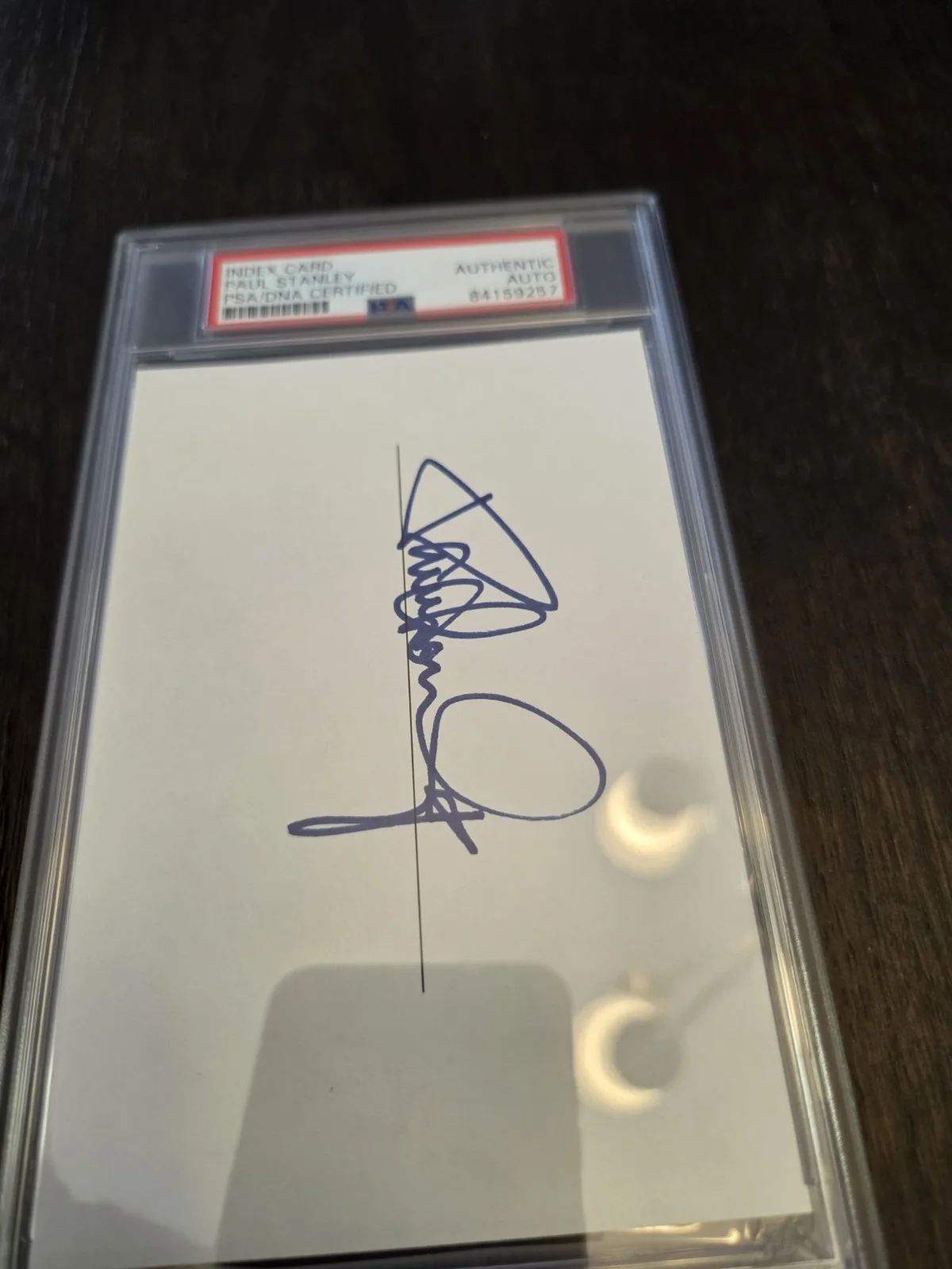 Paul Stanley Signed Index Card Kiss PSA/DNA Guitar Autograph Book Starchild, image 3