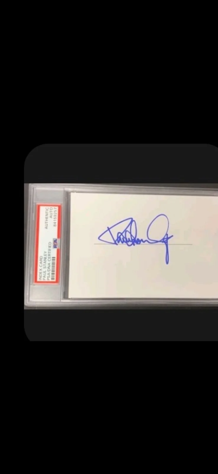 Paul Stanley Signed Index Card Kiss PSA/DNA Guitar Autograph Book Starchild, image 4