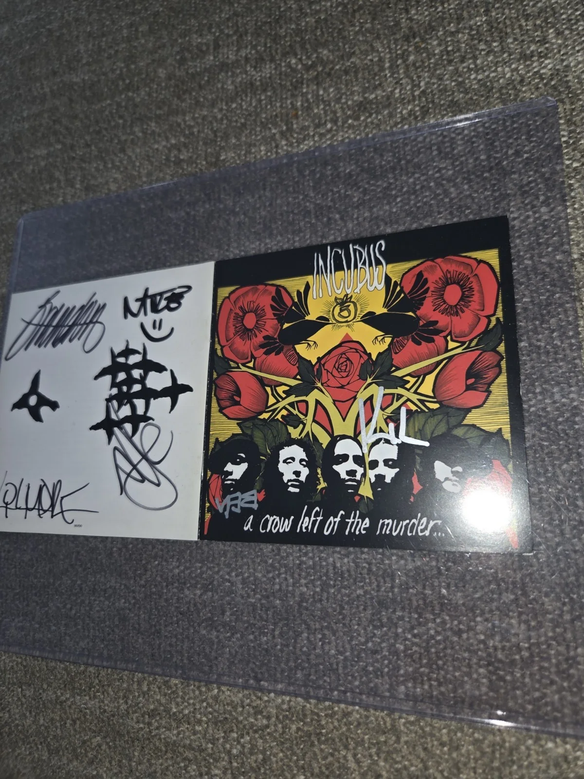 Incubus Autographed A Crow left Of The Murder CD Booklet 100% GUARANTEED Kil X2, image 2
