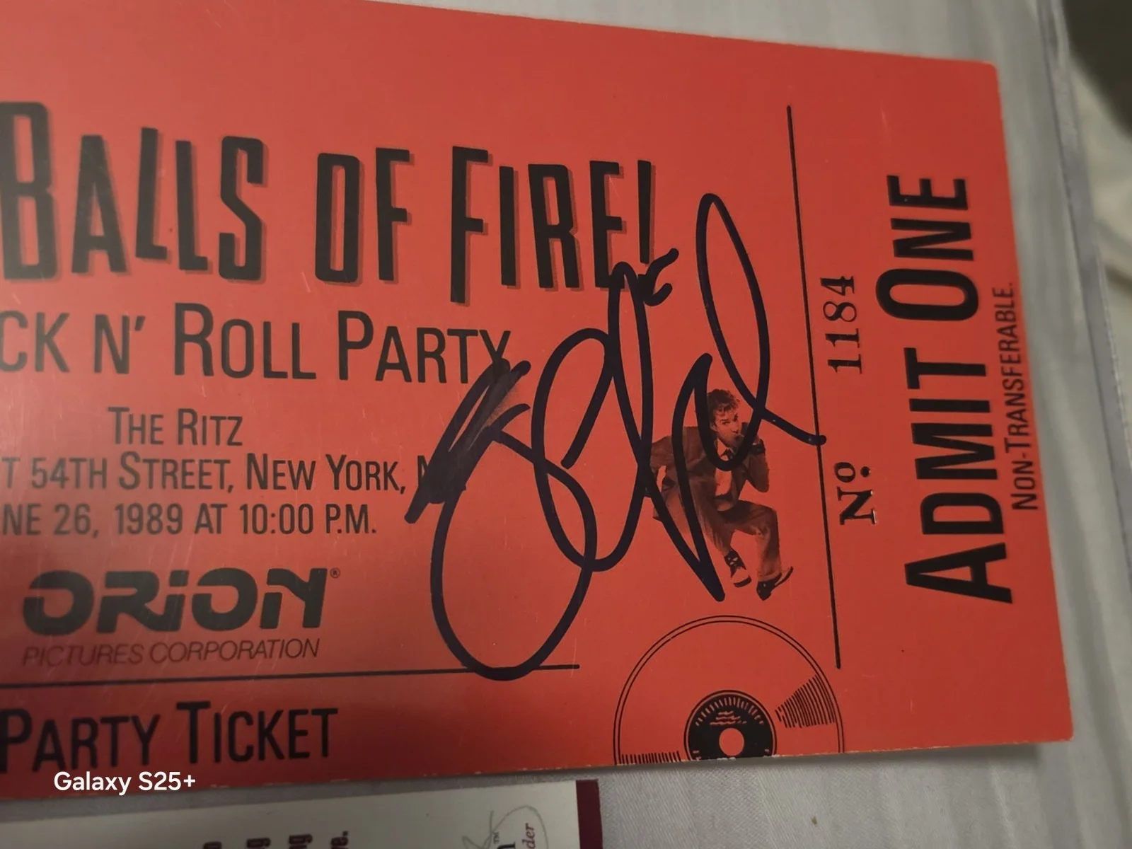 JERRY LEE LEWIS SIGNED AUTOGRAPHED ORION PARTY TICKET +2 1989; JSA CERTIFICATE, изображение 3