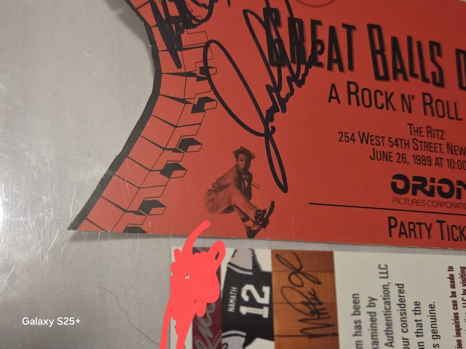 JERRY LEE LEWIS SIGNED AUTOGRAPHED ORION PARTY TICKET +2 1989; JSA CERTIFICATE, изображение 4