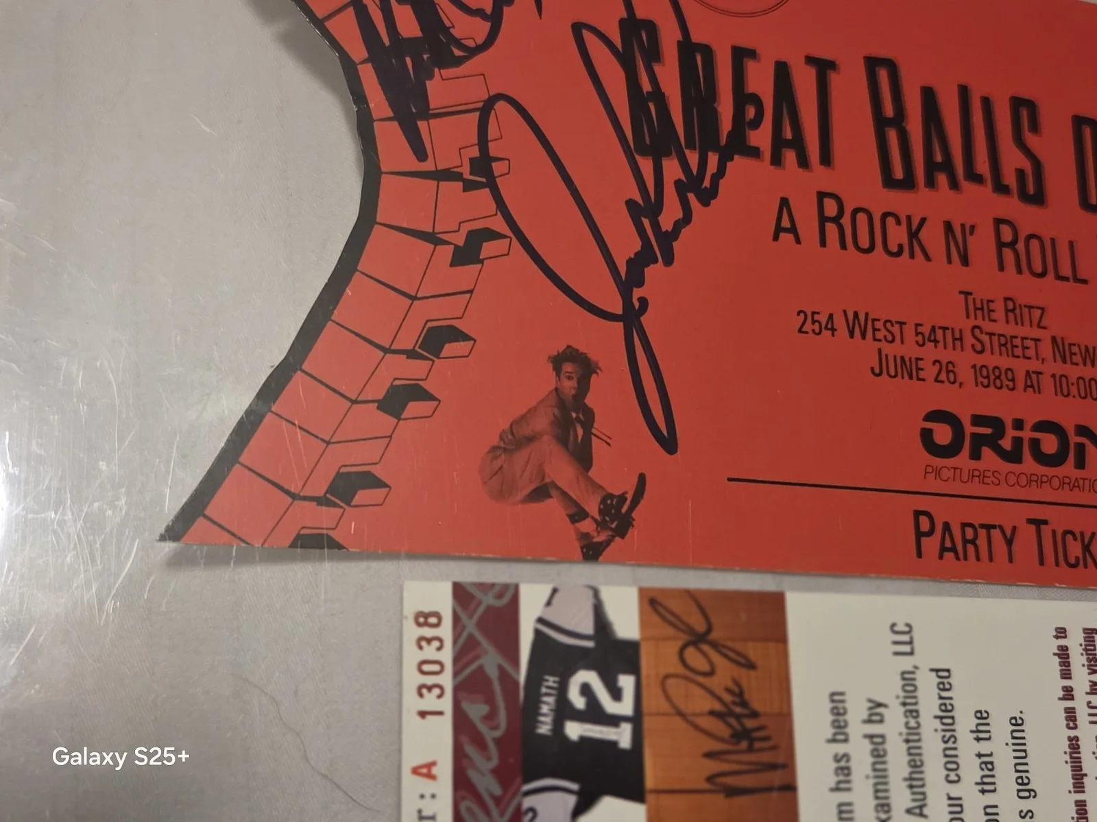 JERRY LEE LEWIS SIGNED AUTOGRAPHED ORION PARTY TICKET +2 1989; JSA CERTIFICATE, изображение 5