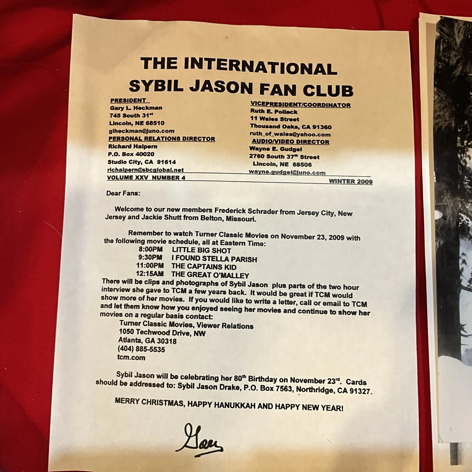 Sybil Jason Fan club Signed Photo With Snapshot And Signed Photocopy Picture, изображение 5
