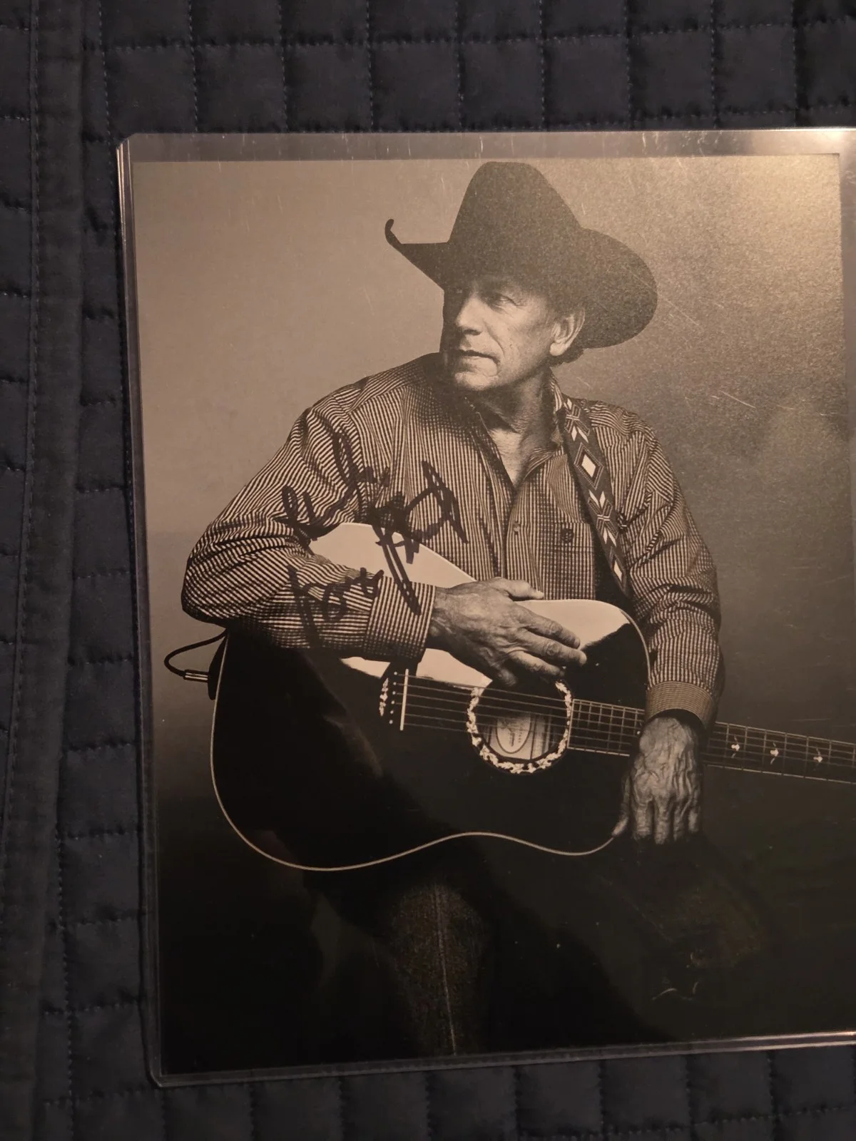 George Strait Signed 8x10 Photograph B/W King Of Country, изображение 2