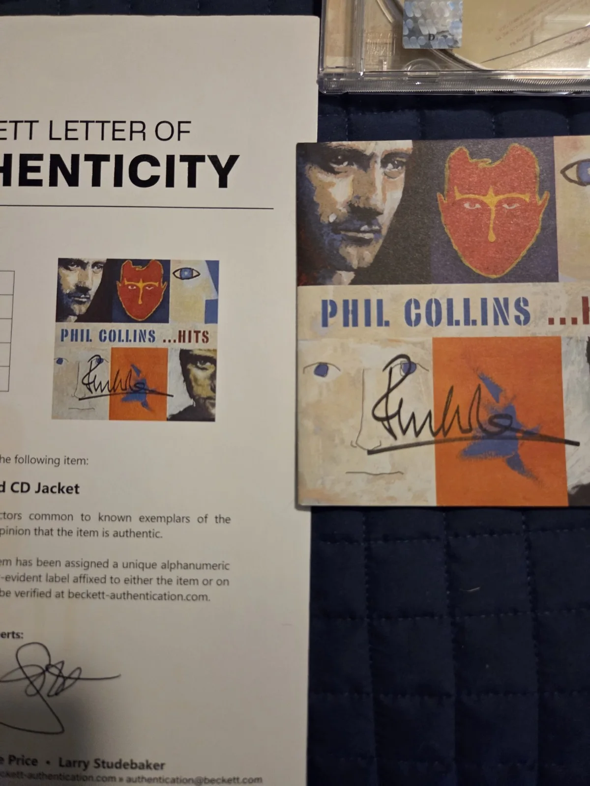 Phil Collins Signed ...Hits Cd Beckett LOA. Fantastic Signature. RARE!, image 5
