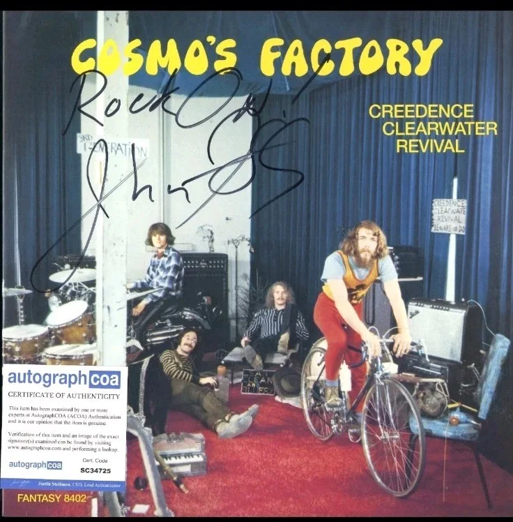 JOHN FOGERTY CCR SIGNED VINYL RECORD Cosmo's Factory ACOA, изображение 2