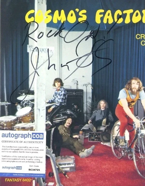 JOHN FOGERTY CCR SIGNED VINYL RECORD Cosmo's Factory ACOA, изображение 4
