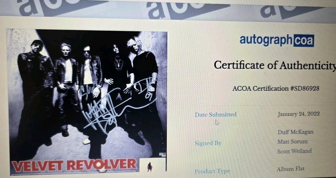 Scott Weiland signed Velvet Revolver 12x12 Poster Autograph STP ACOA LOA, изображение 2
