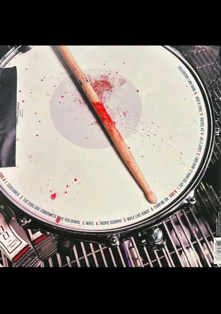 Third Eye Blind Autographed Screamer White With Blood Red Splattered Vinyl LP, image 2