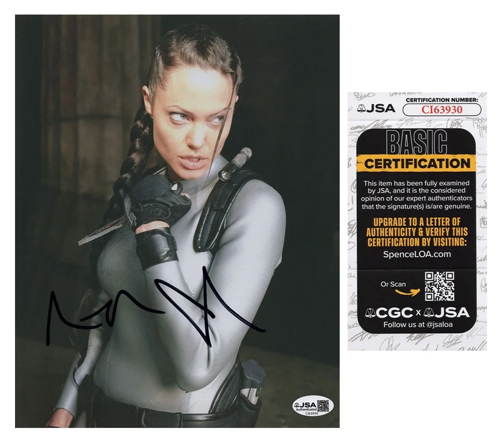ANGELINA JOLIE — Angelina Jolie signed "LARA CROFT: TOMB RAIDER" 8x10 Photo PROOF d Sexy JSA COA, изображение 4