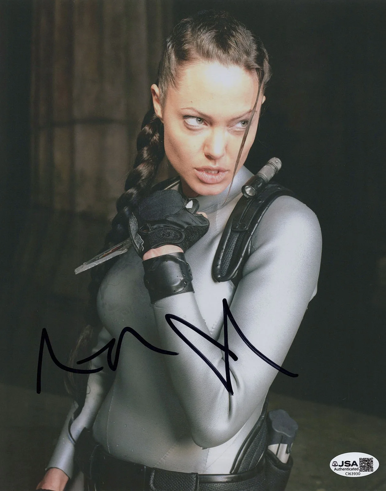 ANGELINA JOLIE — Angelina Jolie signed "LARA CROFT: TOMB RAIDER" 8x10 Photo PROOF d Sexy JSA COA, изображение 5
