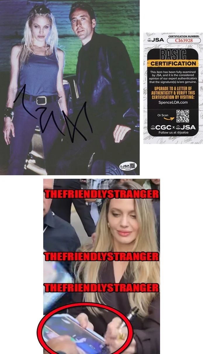 ANGELINA JOLIE — Angelina Jolie signed "GONE IN 60 SECONDS" 8x10 Photo EXACT PROOF e Sexy JSA COA