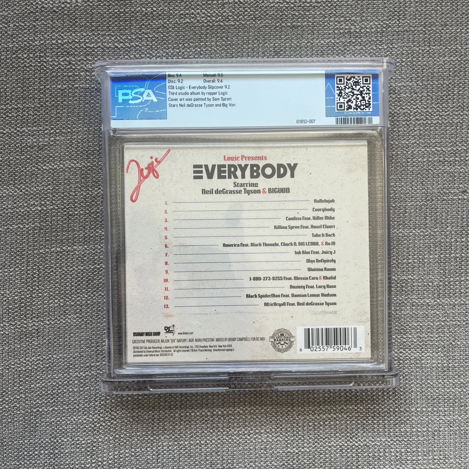 Logic EVERYBODY CD SIGNED Complete In Box - PSA Graded 9.4, image 2