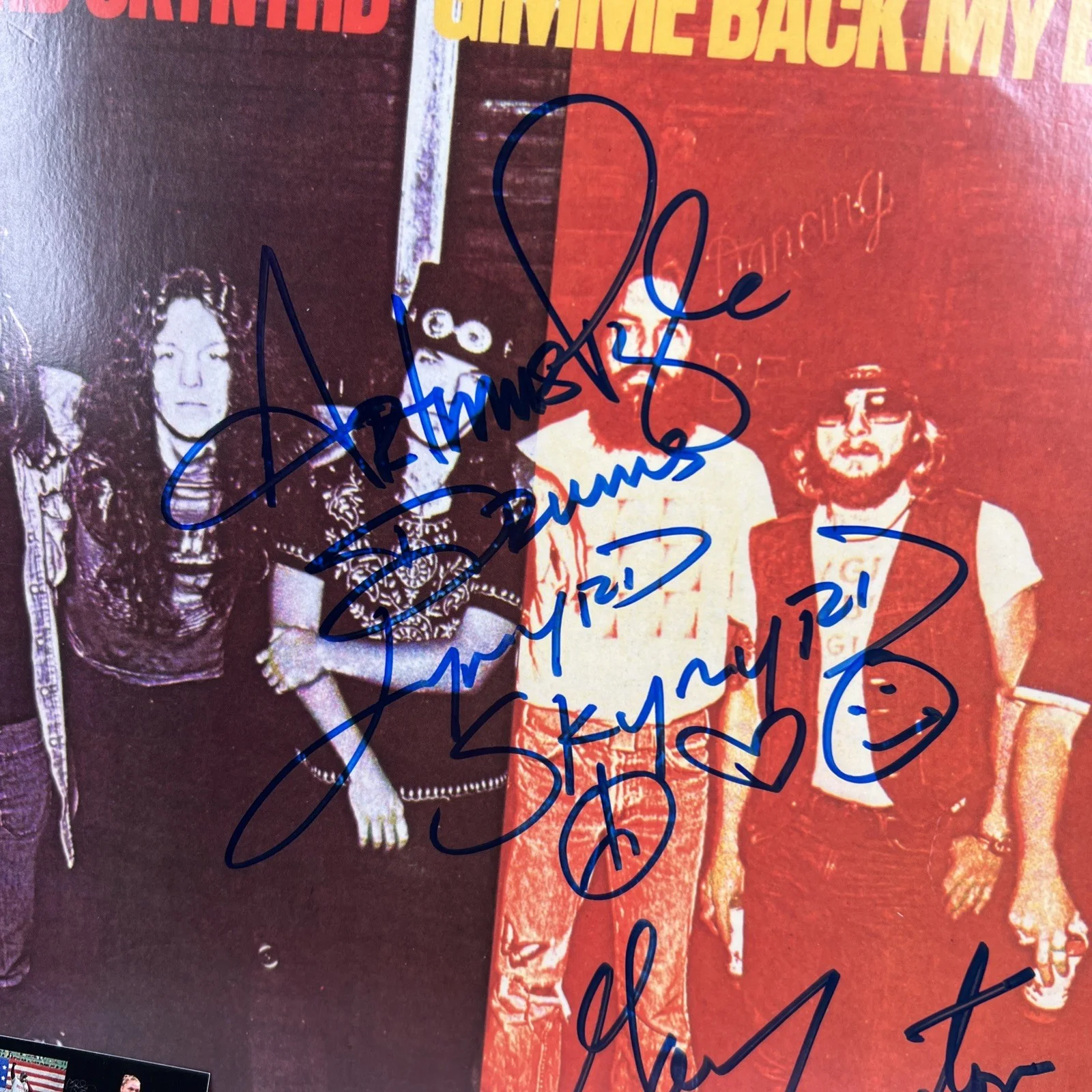 Lynyrd Skynyrd Signed Vinyl Gimme Back My Bullets Album Vinyl LP Holo w/, изображение 2