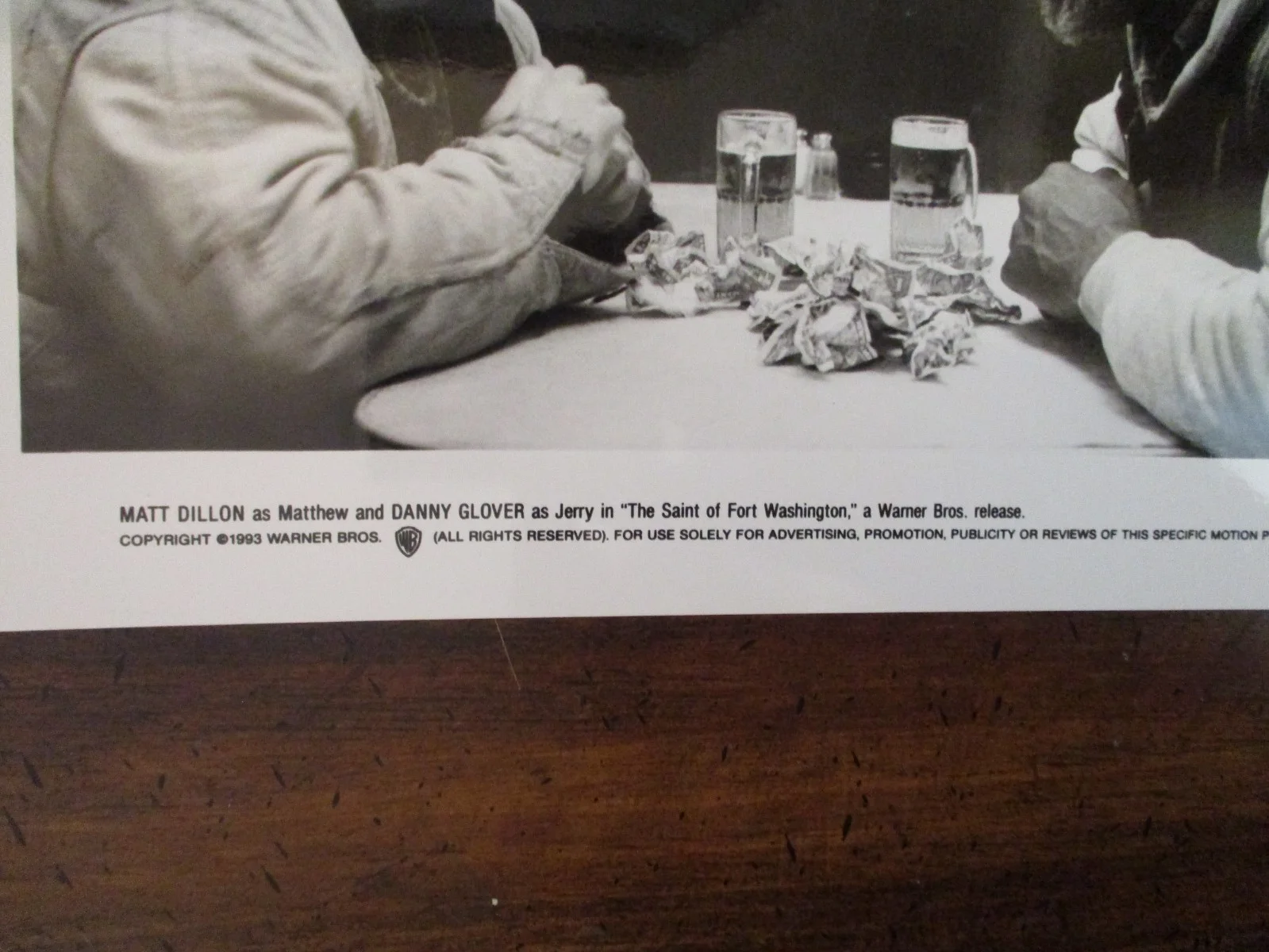 Matt Dillon/Danny Glover(THE SAINT OF FORT WASHINGTON)1993 10 x 8 B & W Photo, изображение 2