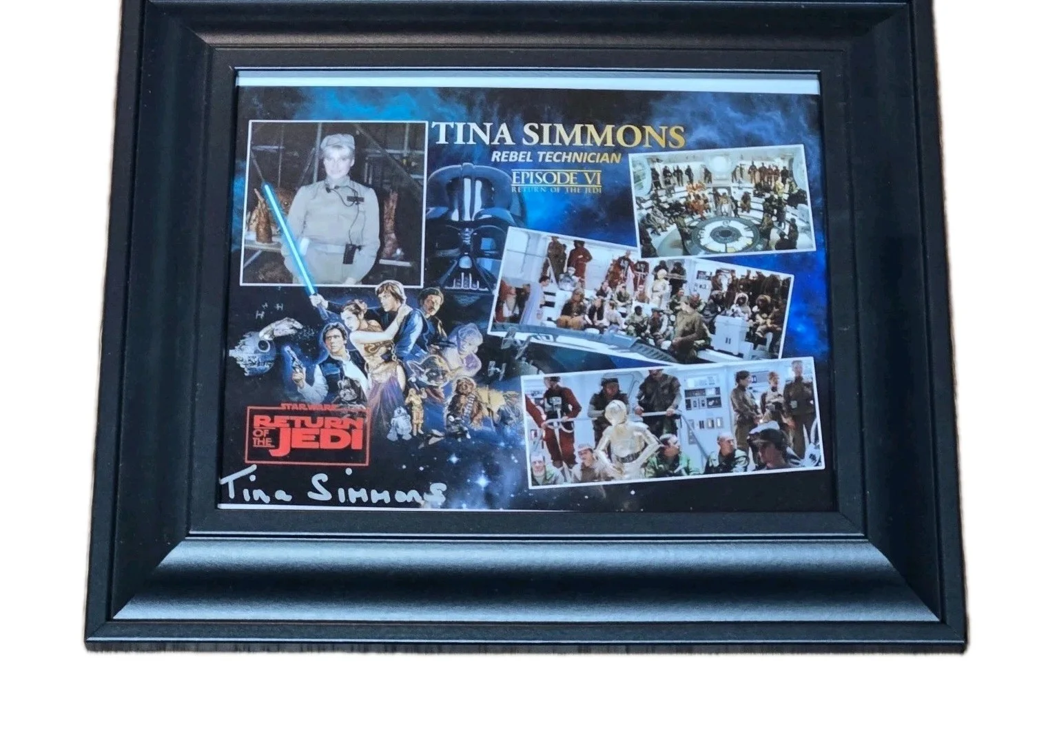 Tina Simmons — Tina Simmons Rebel Technician Auto Framed 13x11 Photo Star Wars Return Of Jedi, изображение 2