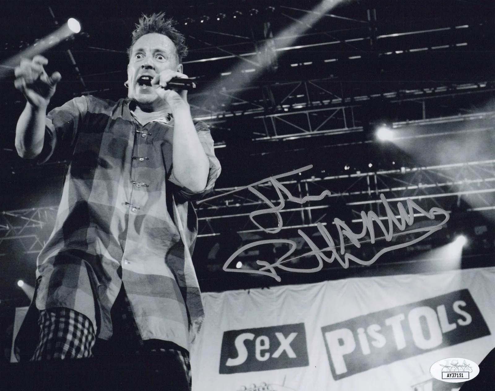 JOHNNY ROTTEN — Johnny Rotten signed "SEX PISTOLS" 8x10 Photo AUTOGRAPHED John Lydon JSA COA, изображение 4