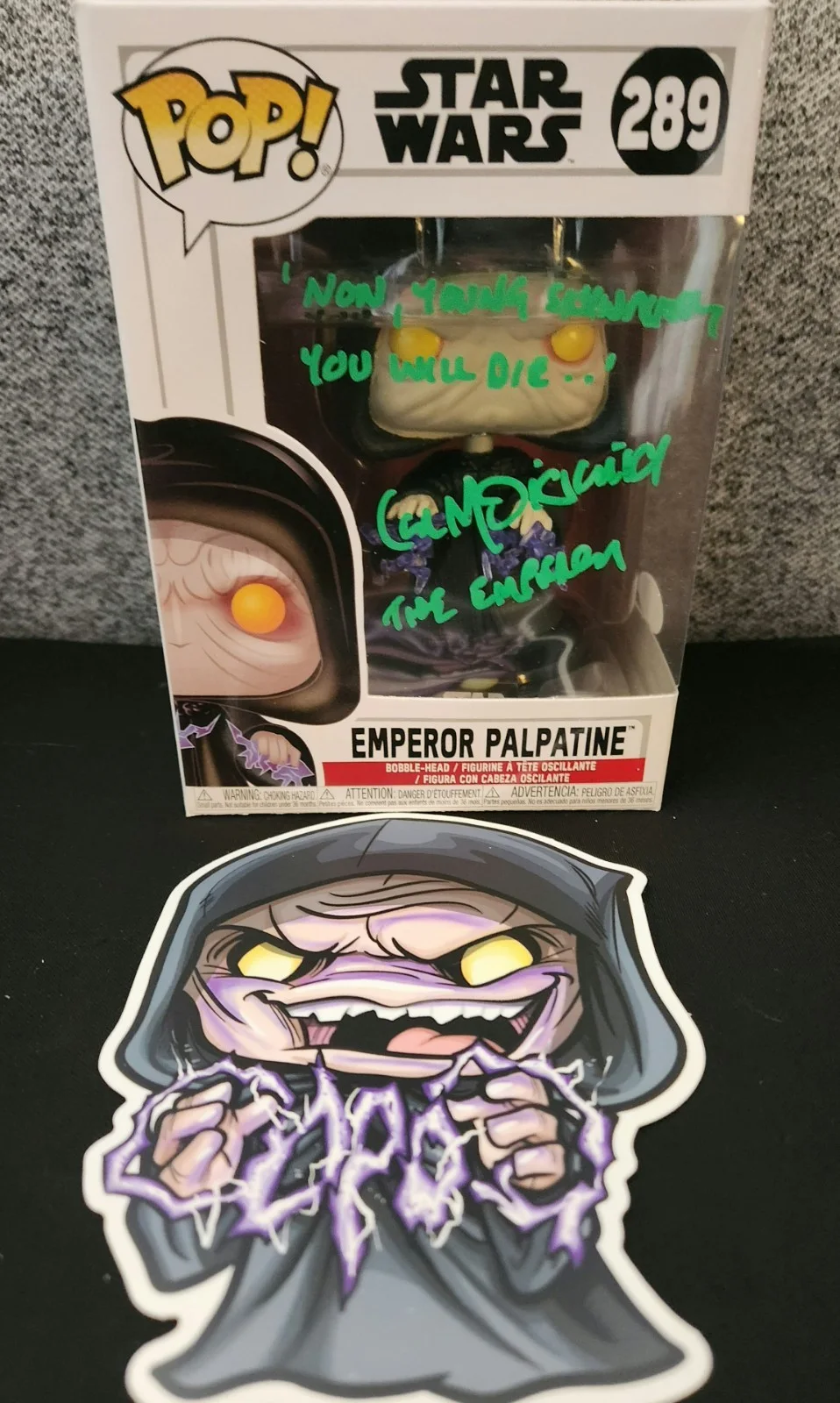 Ian McDiarmid — Emperor Palpatine By Ian McDiarmid! JSA Dark Parlor Signing Custom!