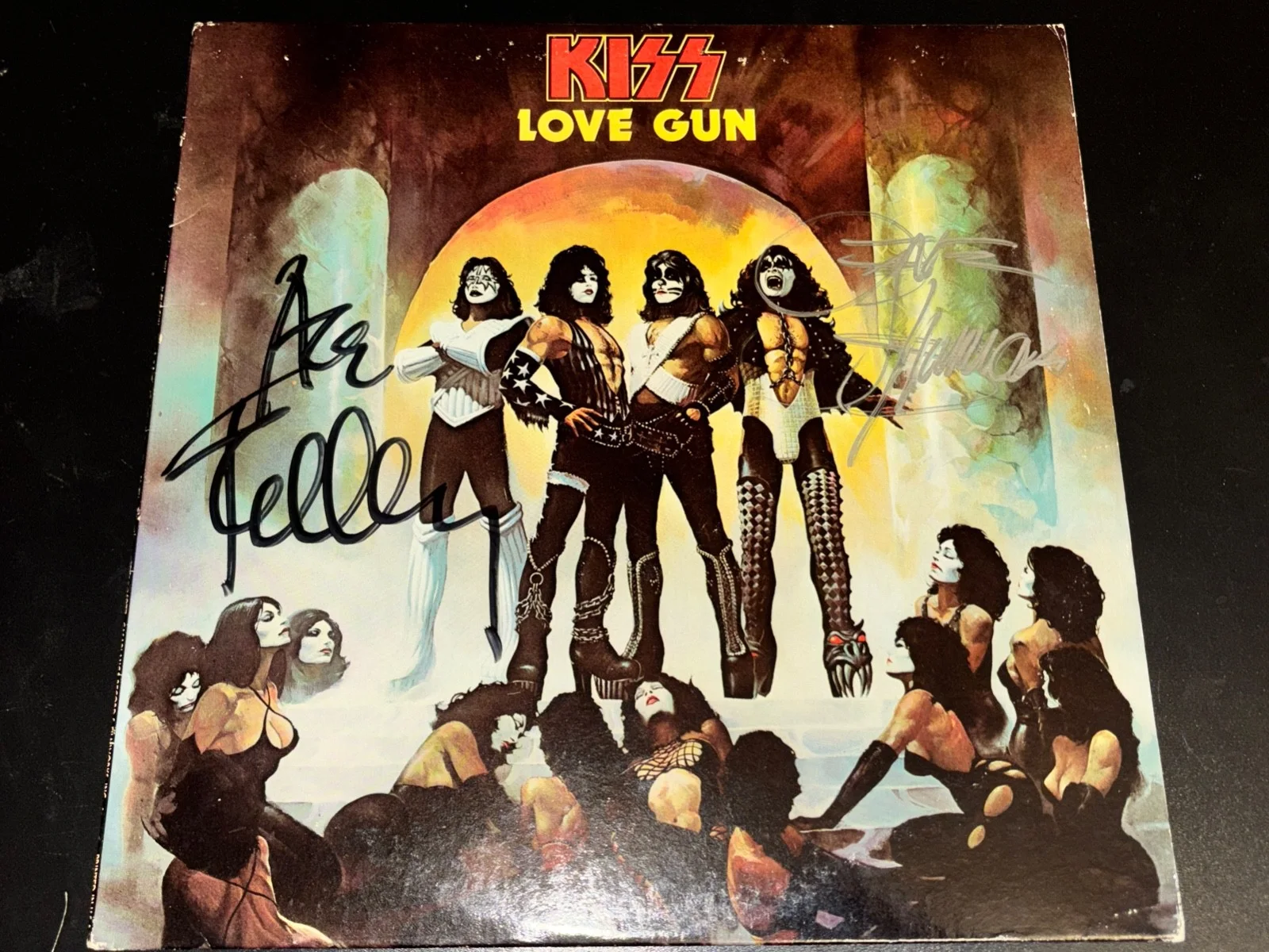 KISS Love Gun Cover Signed by Ace Frehley & Gene Simmons Obtained By Me No LP, изображение 3