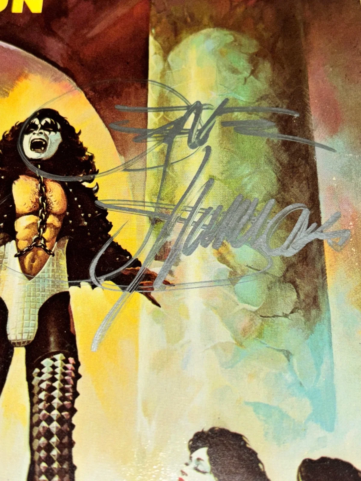 KISS Love Gun Cover Signed by Ace Frehley & Gene Simmons Obtained By Me No LP, изображение 5