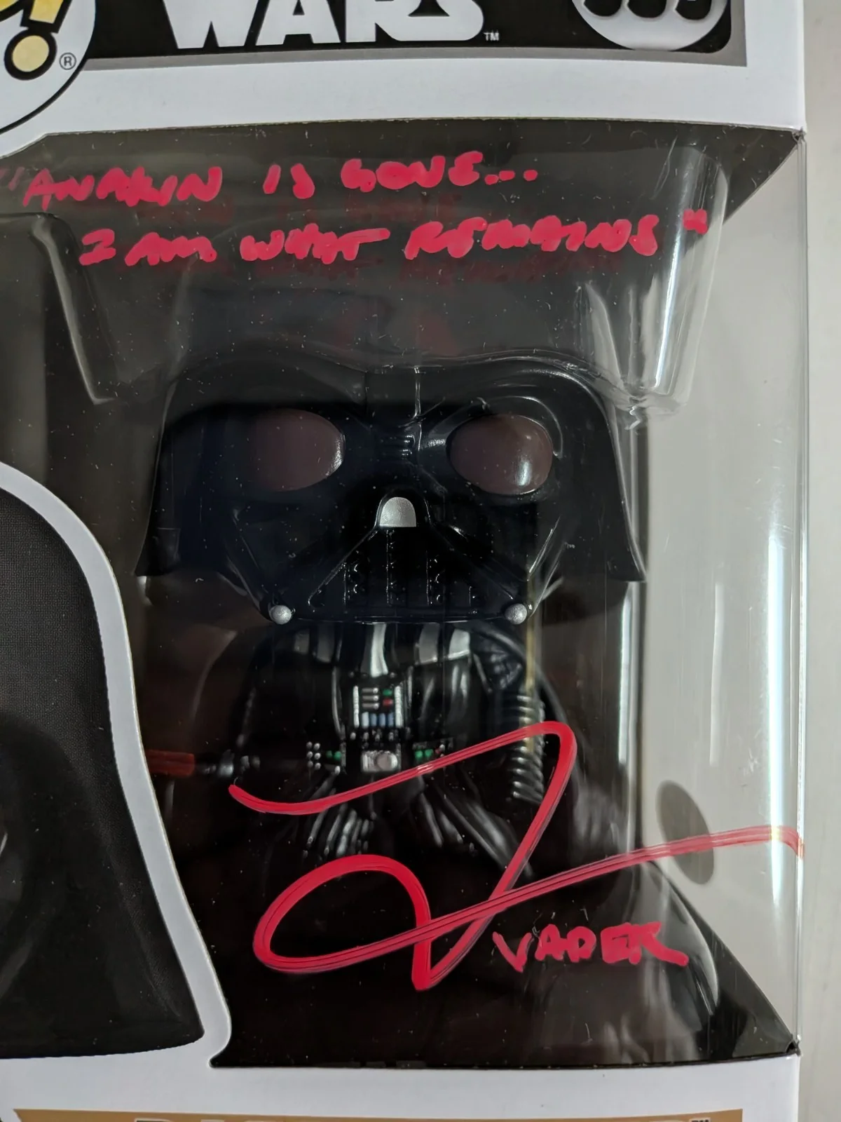 Tom O'Connell — Tom O'CONNELL Signed Darth Vader FUNKO POP Inscription Obi-Wan Kenobi BAS JSA D, image 2