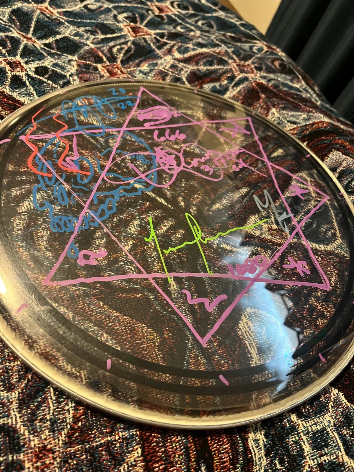 Tool signed autographed/Doodle drumhead 3/17/22 Moline Stage Used!, image 2