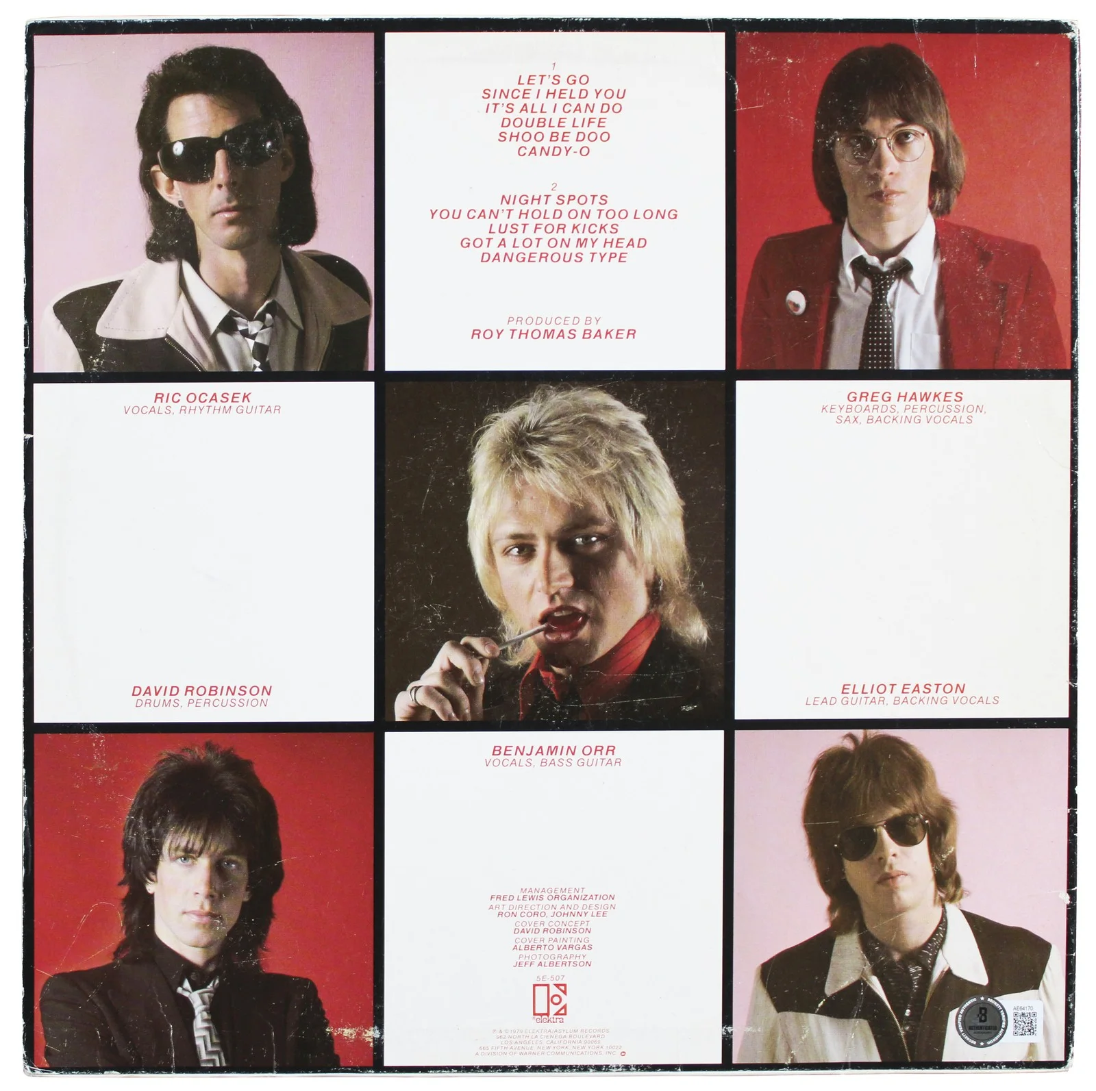 Ric Ocasek, Elliot Easton, Greg Hawkes, Benjamin Orr, David — The Cars (5) Ocasek, Easton, Hawkes +2 Signed Album Cover BAS #AE64170, изображение 5