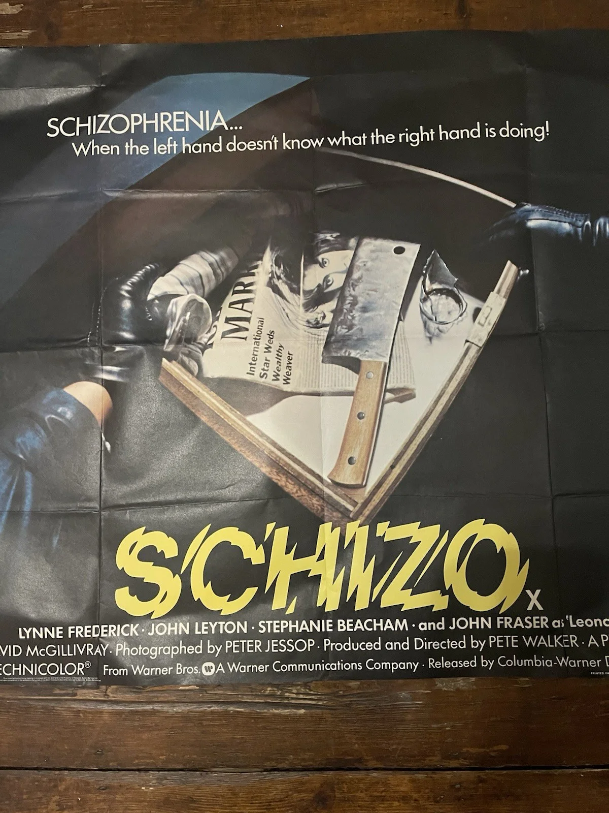 SCHIZO 1976 Lynne Frederick, Horror Poster PETE WALKER UK QUAD POSTER, изображение 3