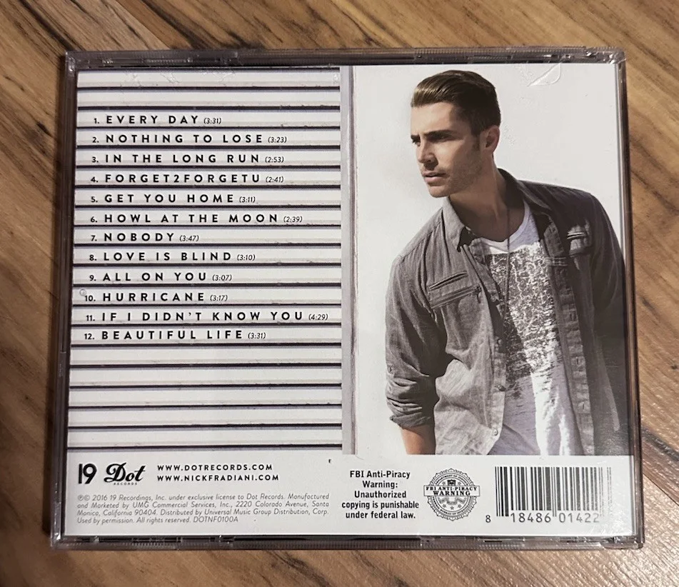 (SIGNED BOOKLET INCLUDED) Nick Fradiani Hurricane CD - USED GREAT CONDITION, image 2