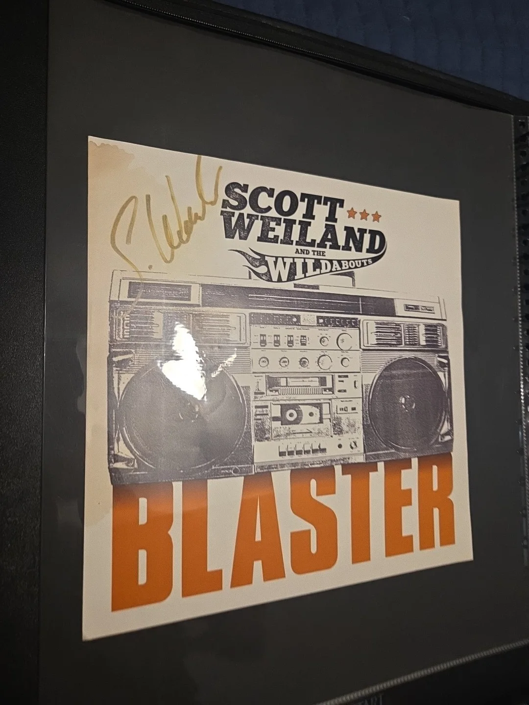 Scott Weiland Signed SW And The Wildabouts 12x12 Poster Flat Blaster Gold Marker, image 3