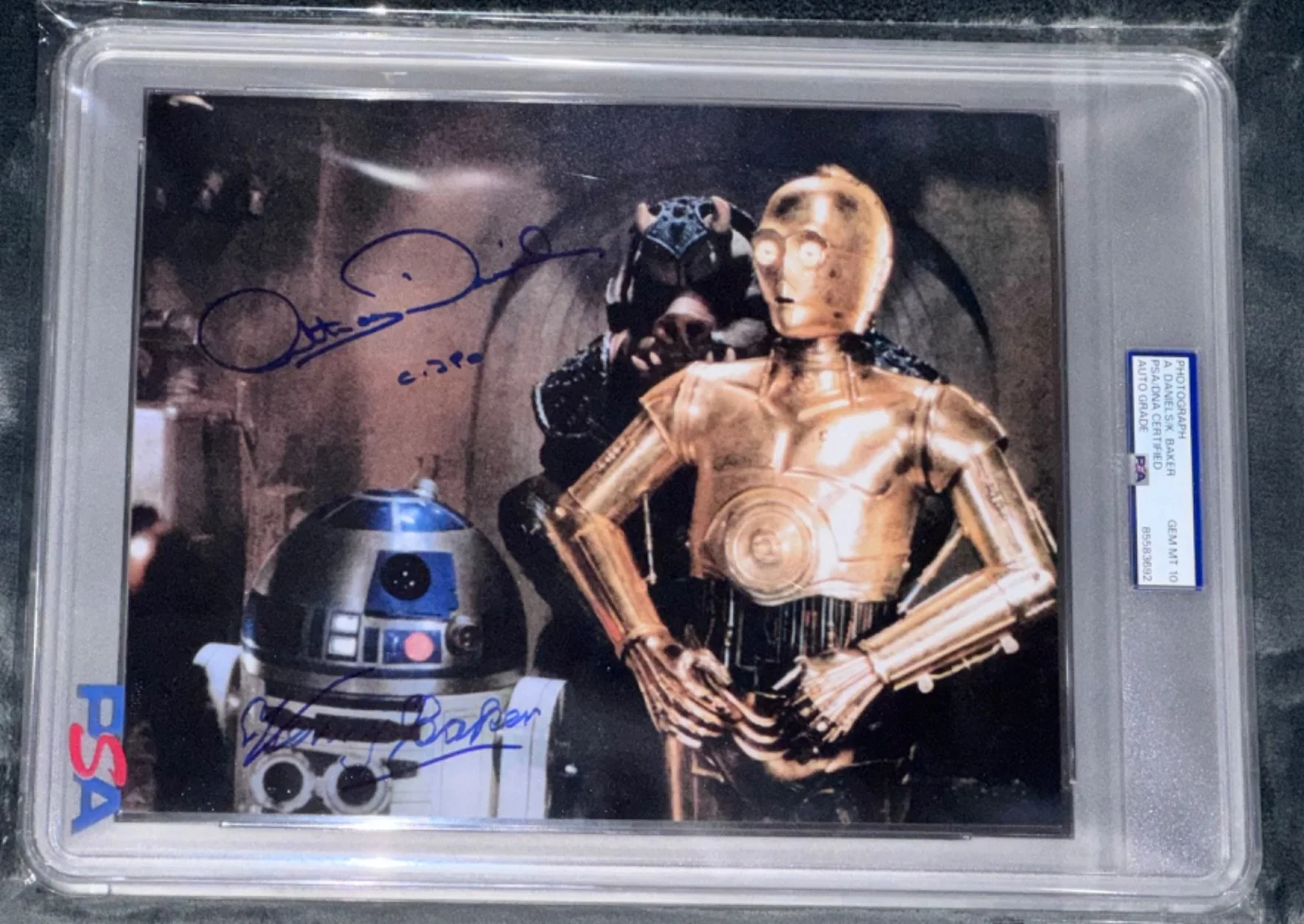 R2-D2, C-3PO — Signed Photo Anthony Daniels & Kenny Baker @ Jabbas Palace STAR WARS Auto PSA 10, изображение 3