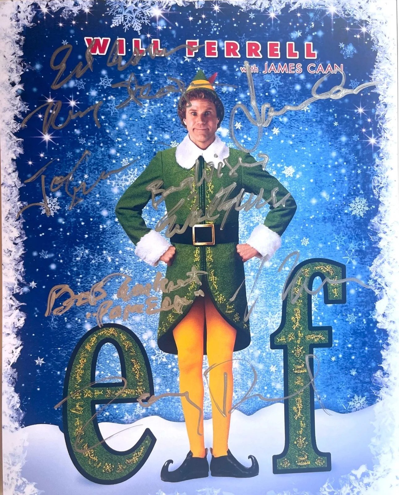 Cast — ELF 8x10 photo cast signed by WILL FERRELL JAMES CAAN & more CHRISTMAS HOLIDAYS!