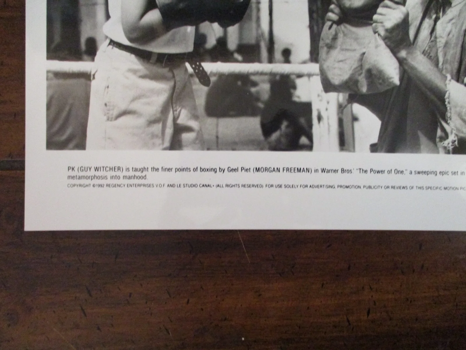 Guy Witcher/Morgan Freeman(THE POWER OF ONE)1992 10 X8 Black & White Press Photo, image 2