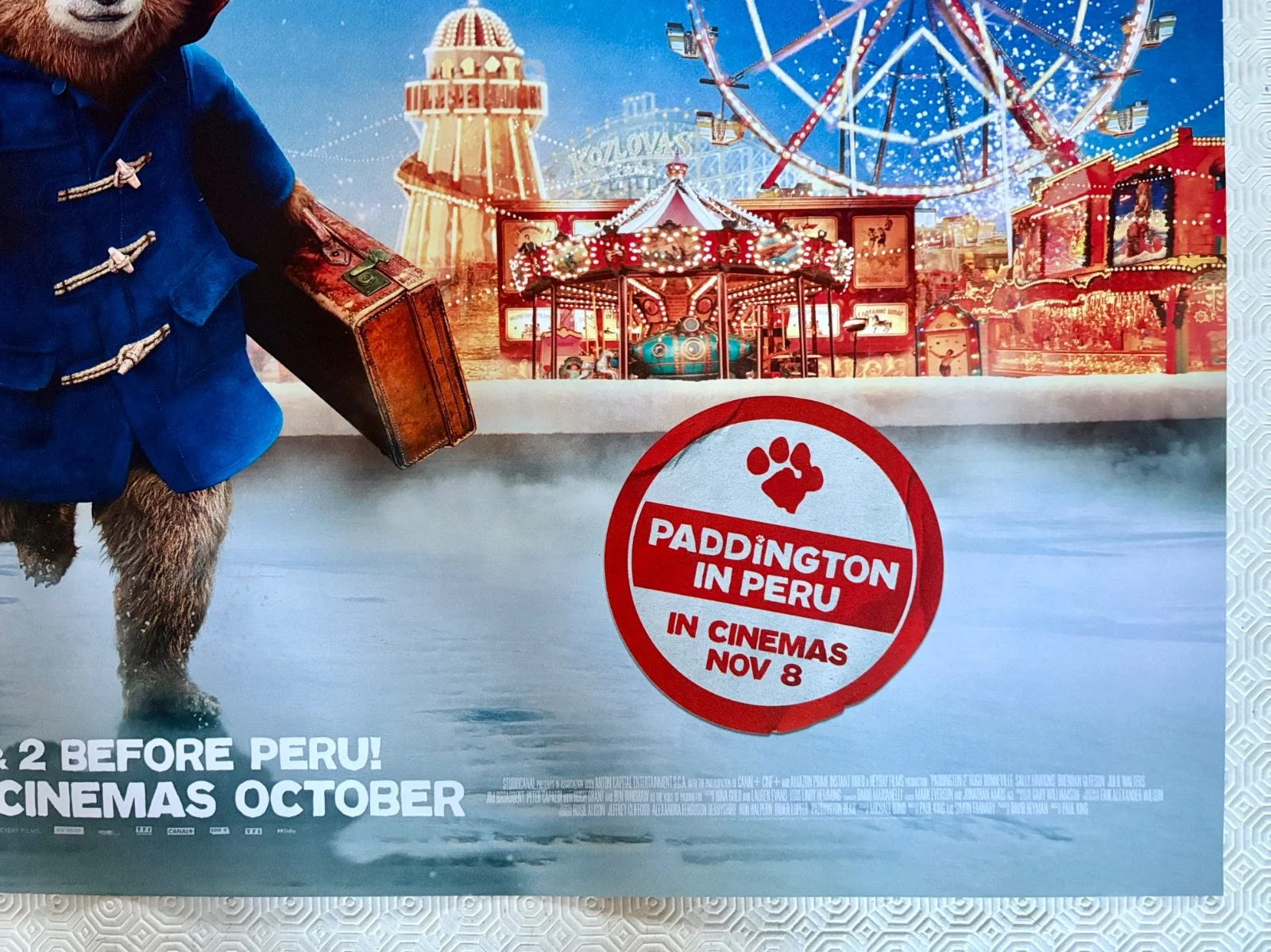 Paddington and Paddington 2 Original 2024 Double Bill DS Quad Poster, изображение 3