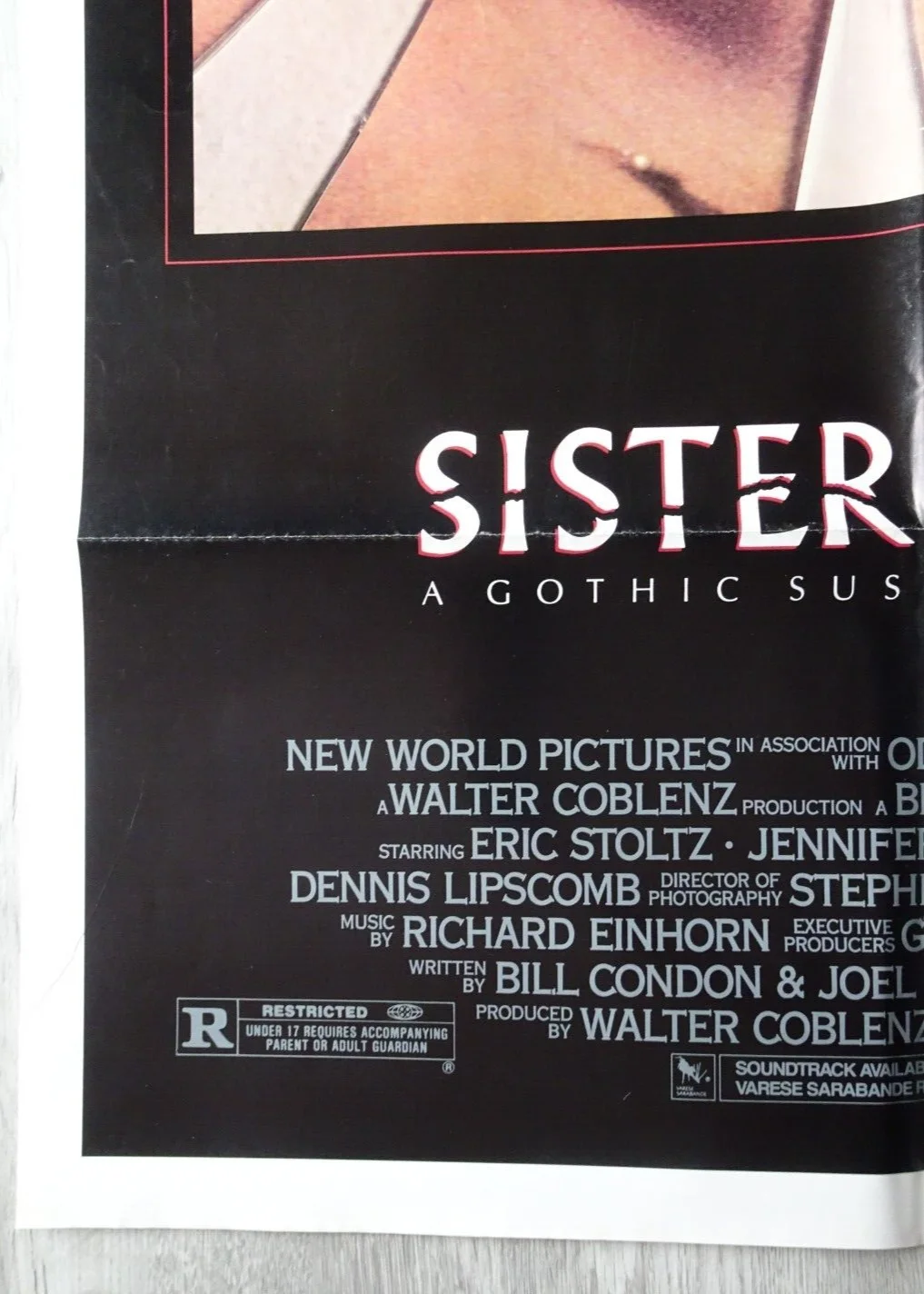 Sister Sister Poster One Sheet Eric Stoltz Jennifer Jason Leigh 1987, изображение 4