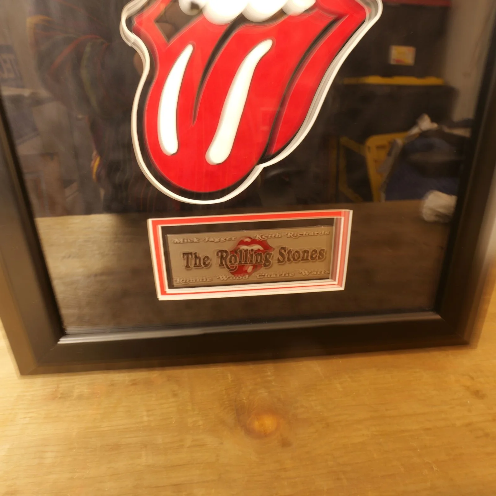 The Rolling Stones — Rolling Stones Full Band Framed Autographed CD Display Tongue COA Rock HOF, image 4