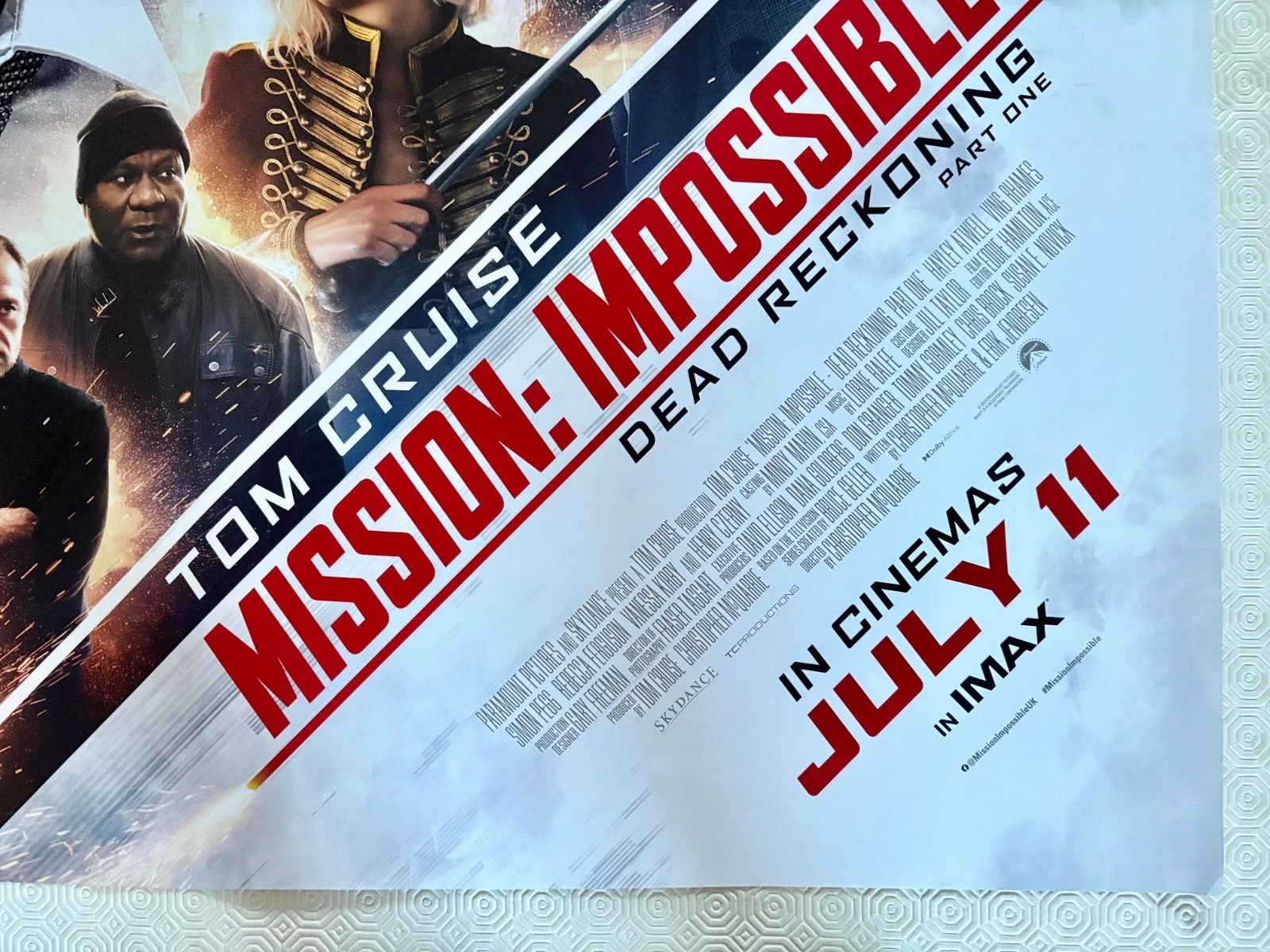 Mission Impossible Dead Reckoning Part 1 Original 2023 DS Quad Poster Tom Cruise, изображение 3