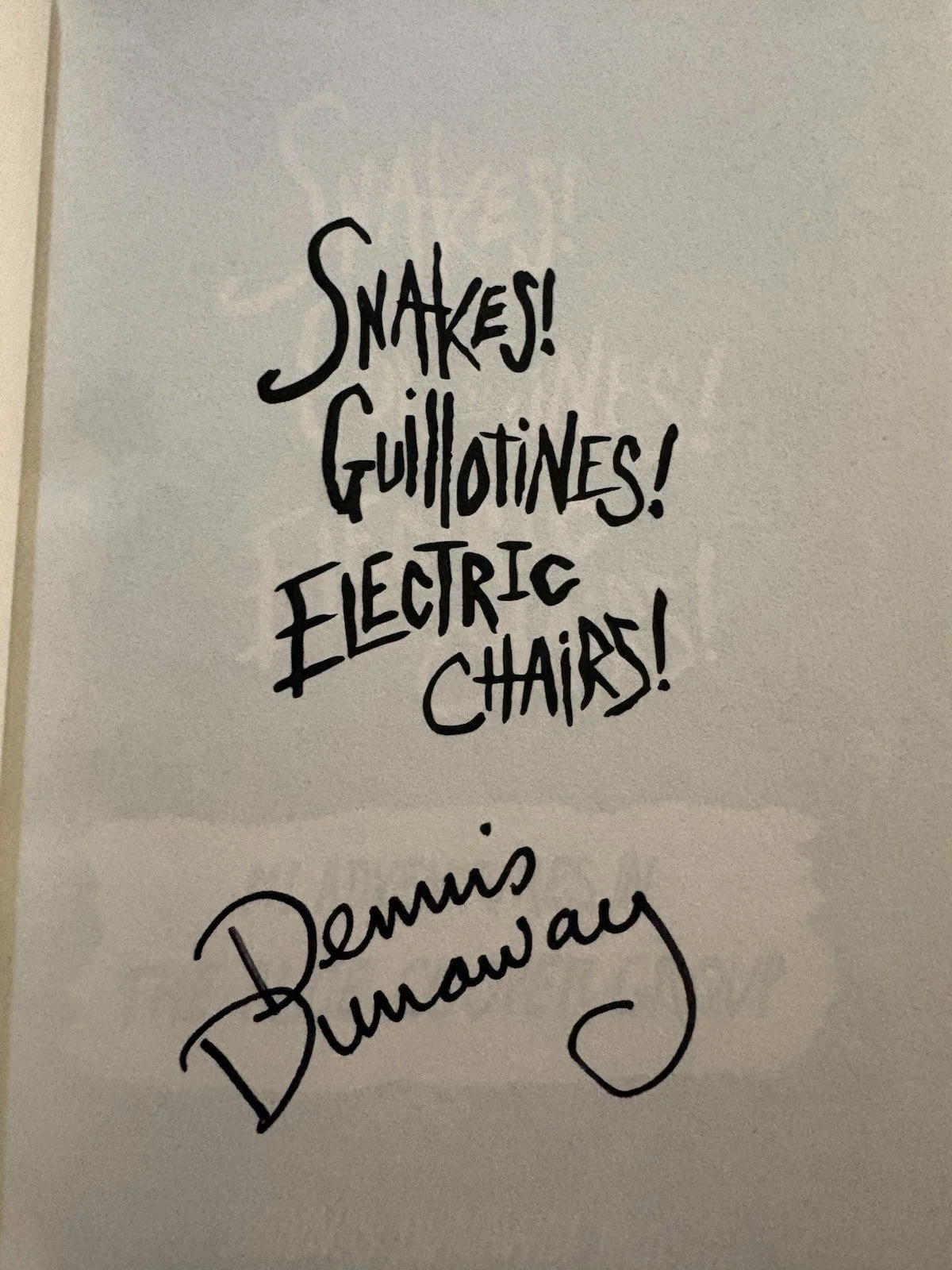 Alice Cooper Band Dennis Dunaway SIGNED Snakes! Guillotines! Electric Chairs!, image 2