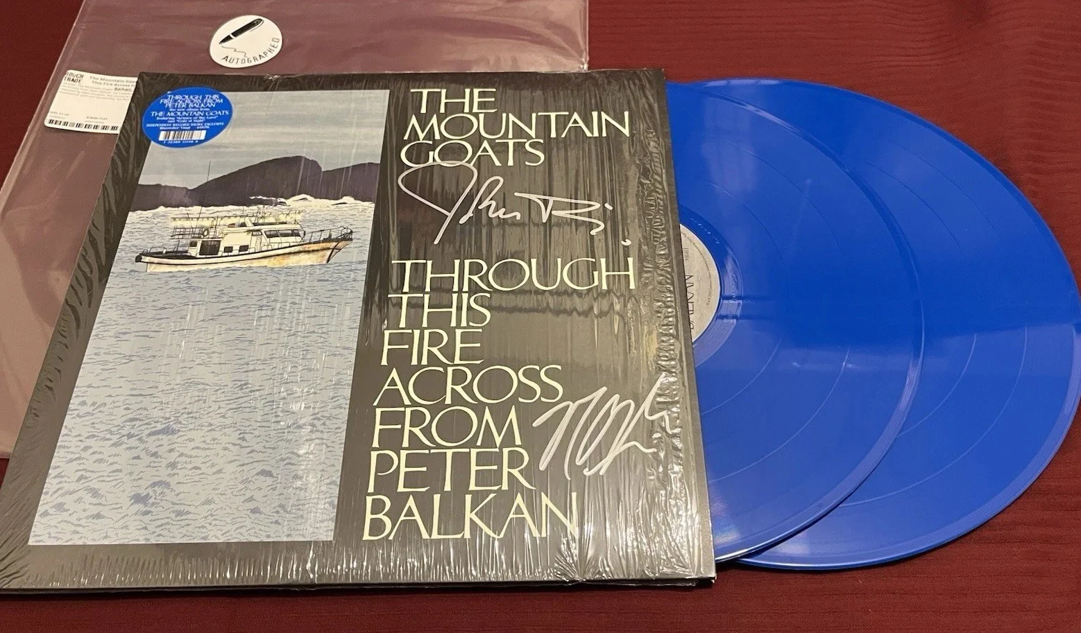 MOUNTAIN GOATS SIGNED THROUGH FIRE PETER BALKAN RECORD AUTO COA DARNIELLE +1 B, image 5